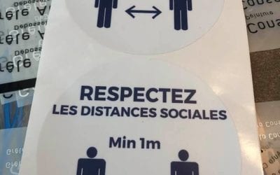 Adhésif distanciation sociale