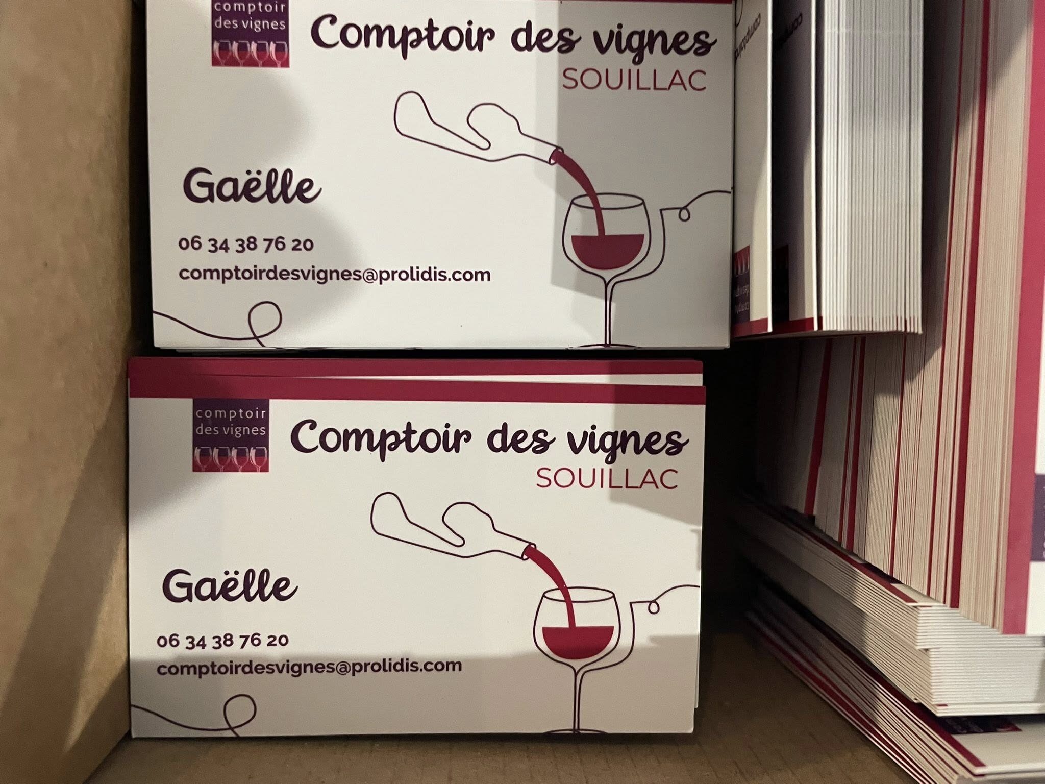 Cartes de visite professionnelles - Comptoir des Vignes