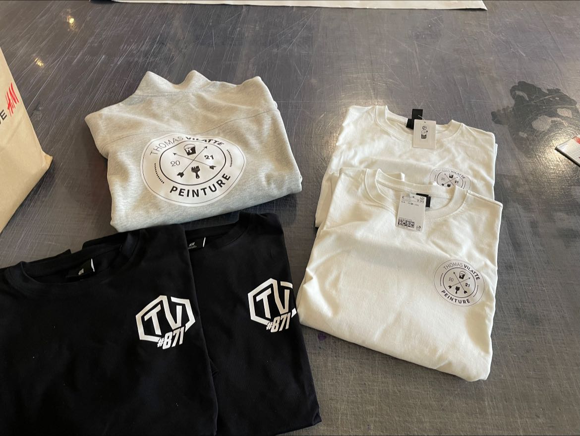 Flocage textile sur t-shirts et sweats