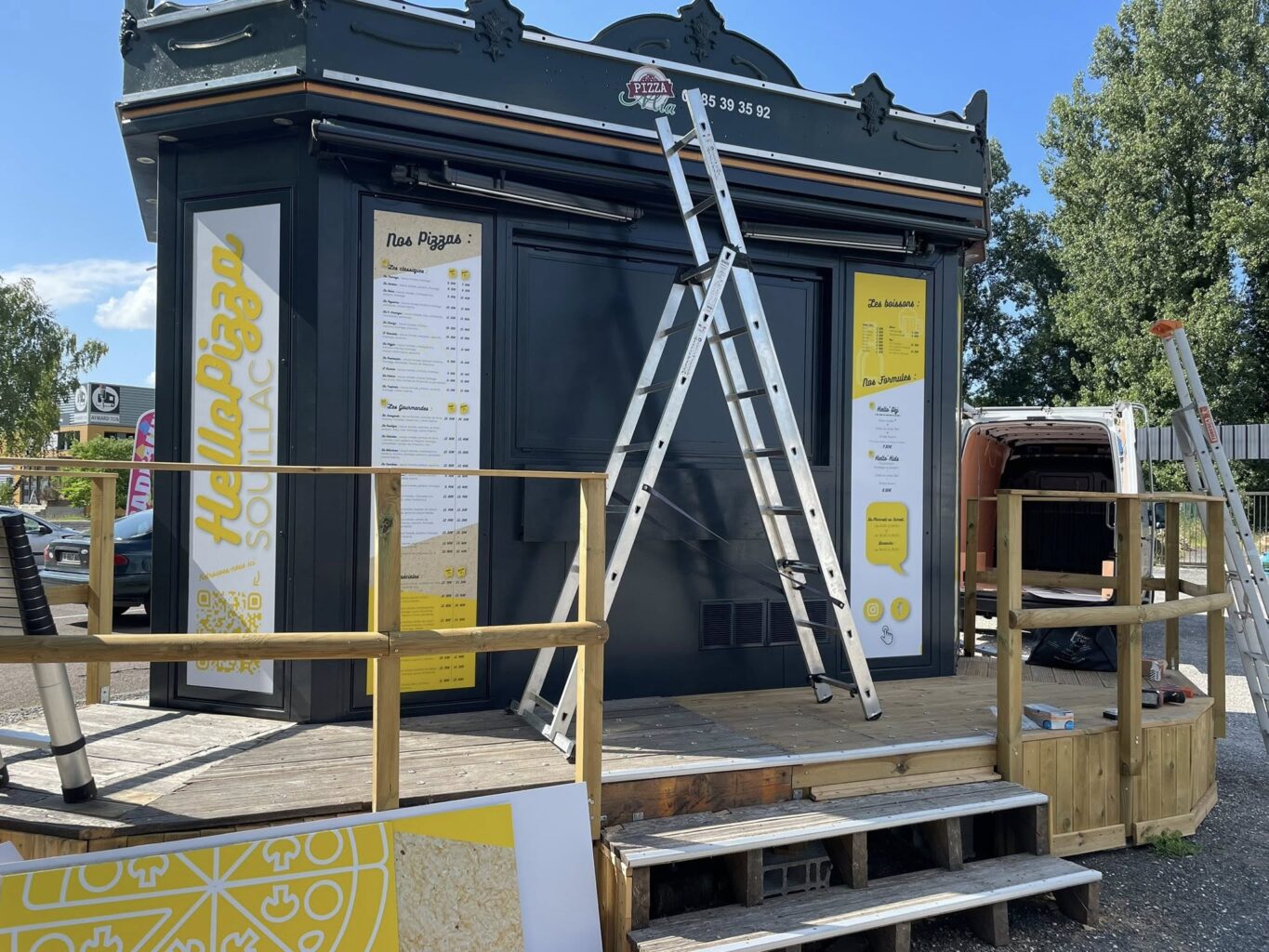 Marquage complet kiosque à pizza 1