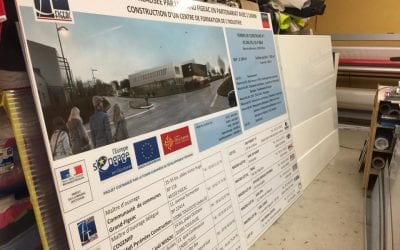 Panneau de chantier alvéolaire, PVC, alu ou plexi
