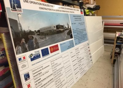 Panneau de chantier alvéolaire, PVC, alu ou plexi