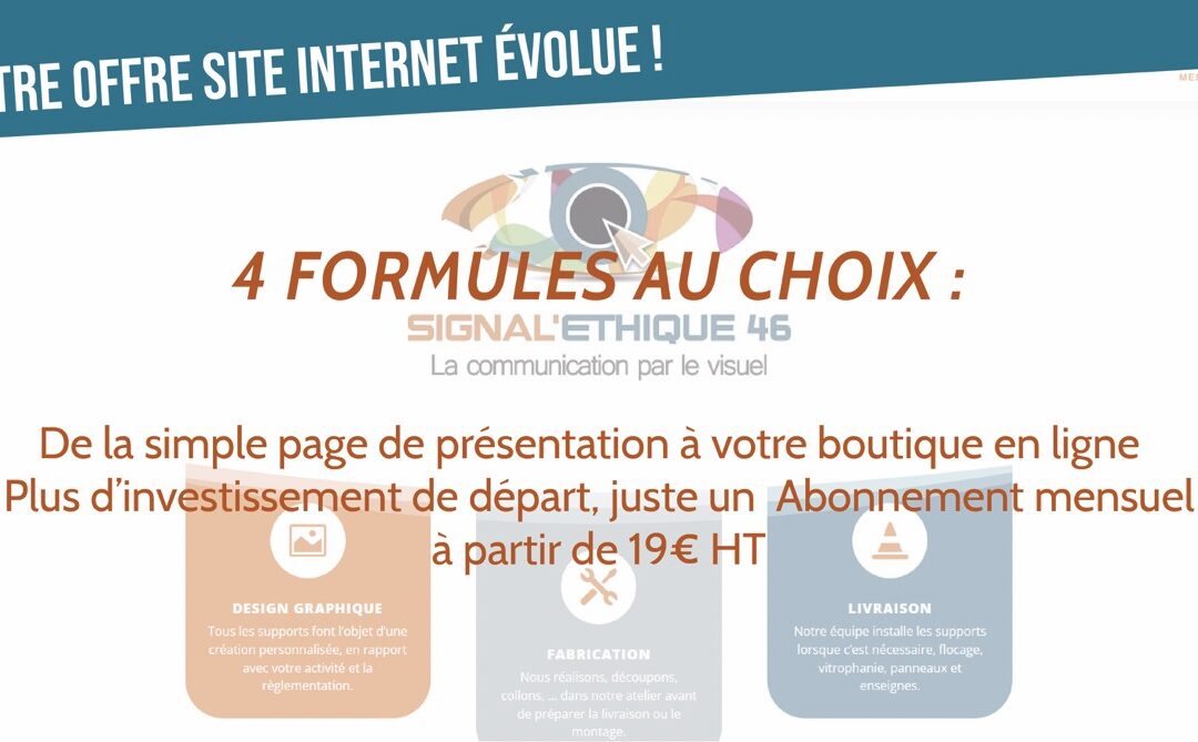 Nouvelle offre de création de sites Internet