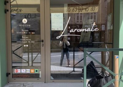 Vitrophanie pour restaurant